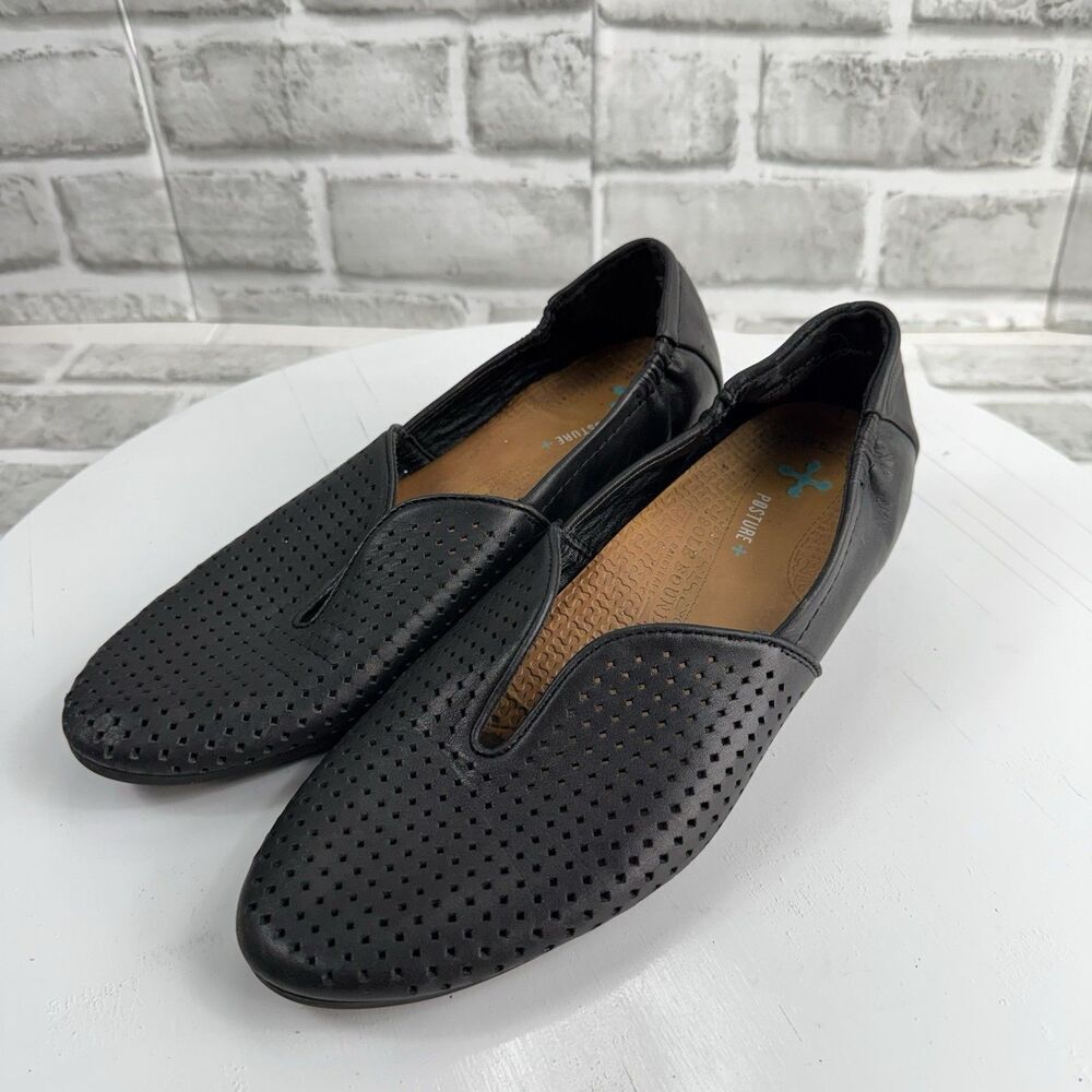 Sole Bound by BareTraps Norah Women's Size 7.5 Black Leather Wedge Comfort Shoe - Picture 12 of 13